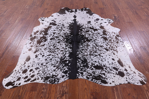 Brown Salt & Pepper Natural Cowhide Rug - Large 6' 9