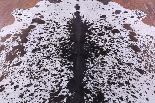 Brown Salt & Pepper Natural Cowhide Rug - Large 6' 9