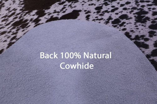 Brown Salt & Pepper Natural Cowhide Rug - Large 6' 9