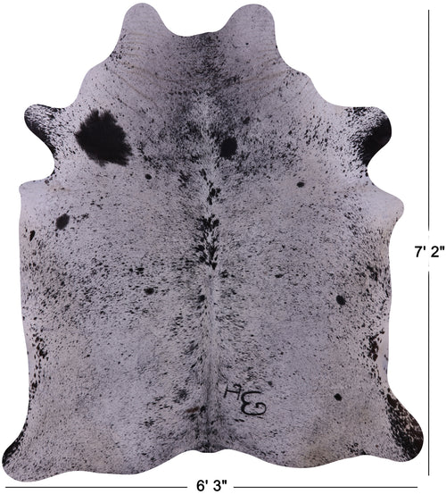 Black Salt & Pepper Natural Cowhide Rug - X-Large 7' 2