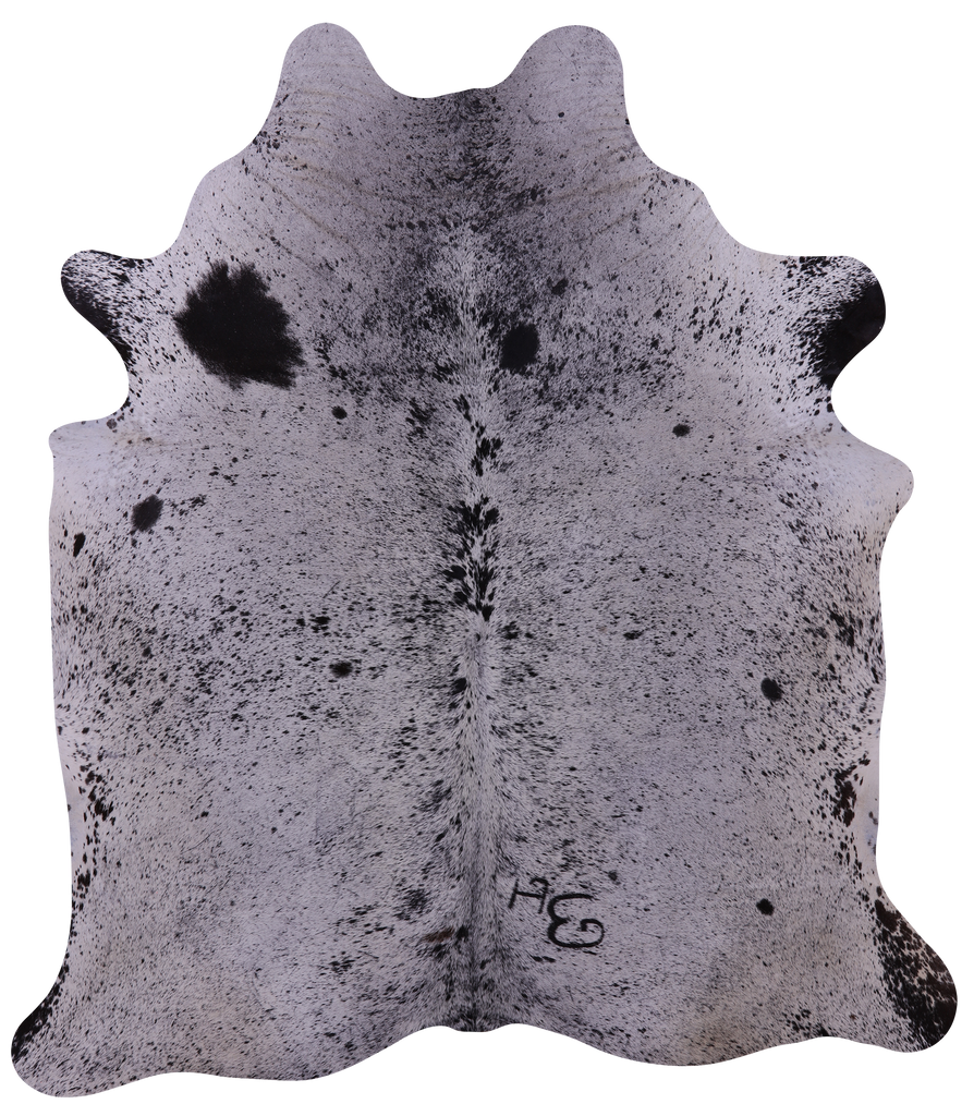 Black Salt & Pepper Natural Cowhide Rug - X-Large 7' 2"H x 6' 3"W