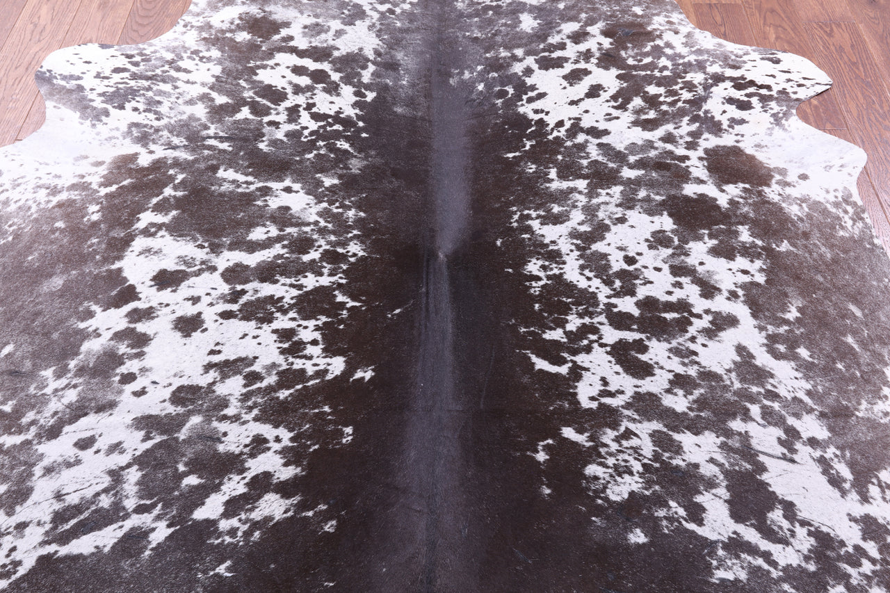 Brown Salt & Pepper Natural Cowhide Rug - X-Large 7' 4"H x 6' 6"W