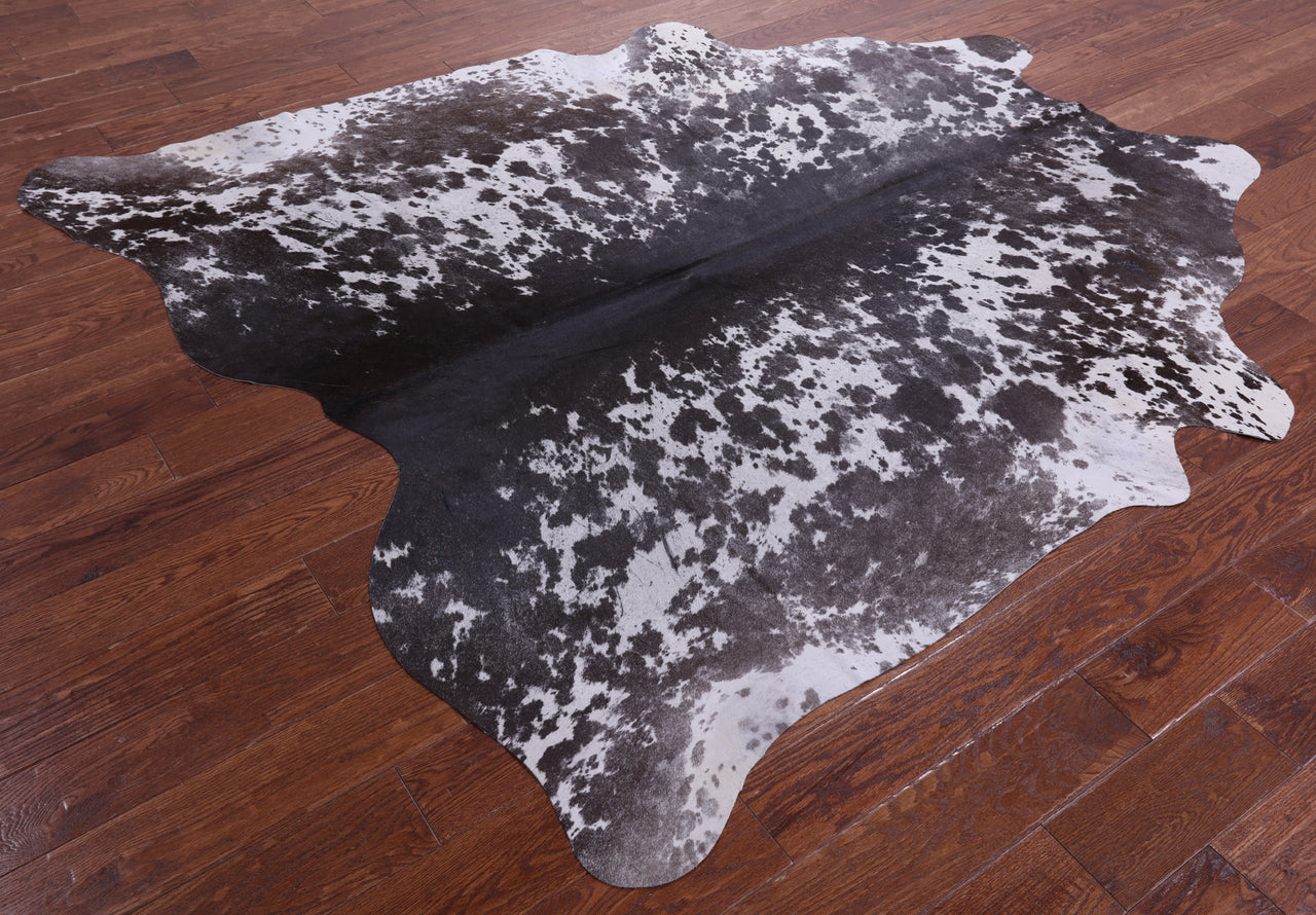 Brown Salt & Pepper Natural Cowhide Rug - X-Large 7' 4"H x 6' 6"W