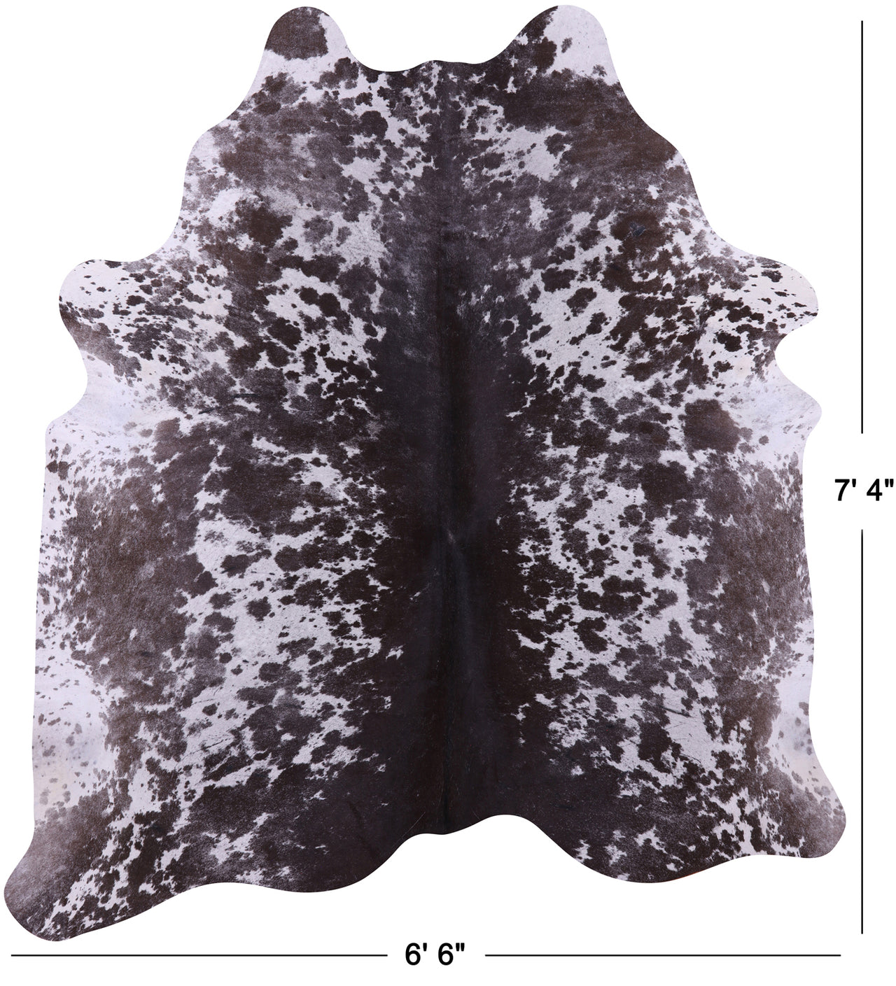 Brown Salt & Pepper Natural Cowhide Rug - X-Large 7' 4"H x 6' 6"W