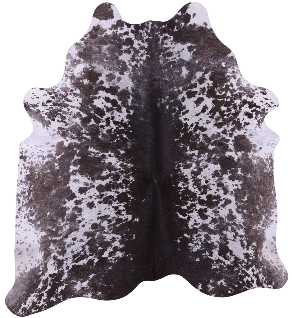 Brown Salt & Pepper Natural Cowhide Rug - X-Large 7' 4"H x 6' 6"W