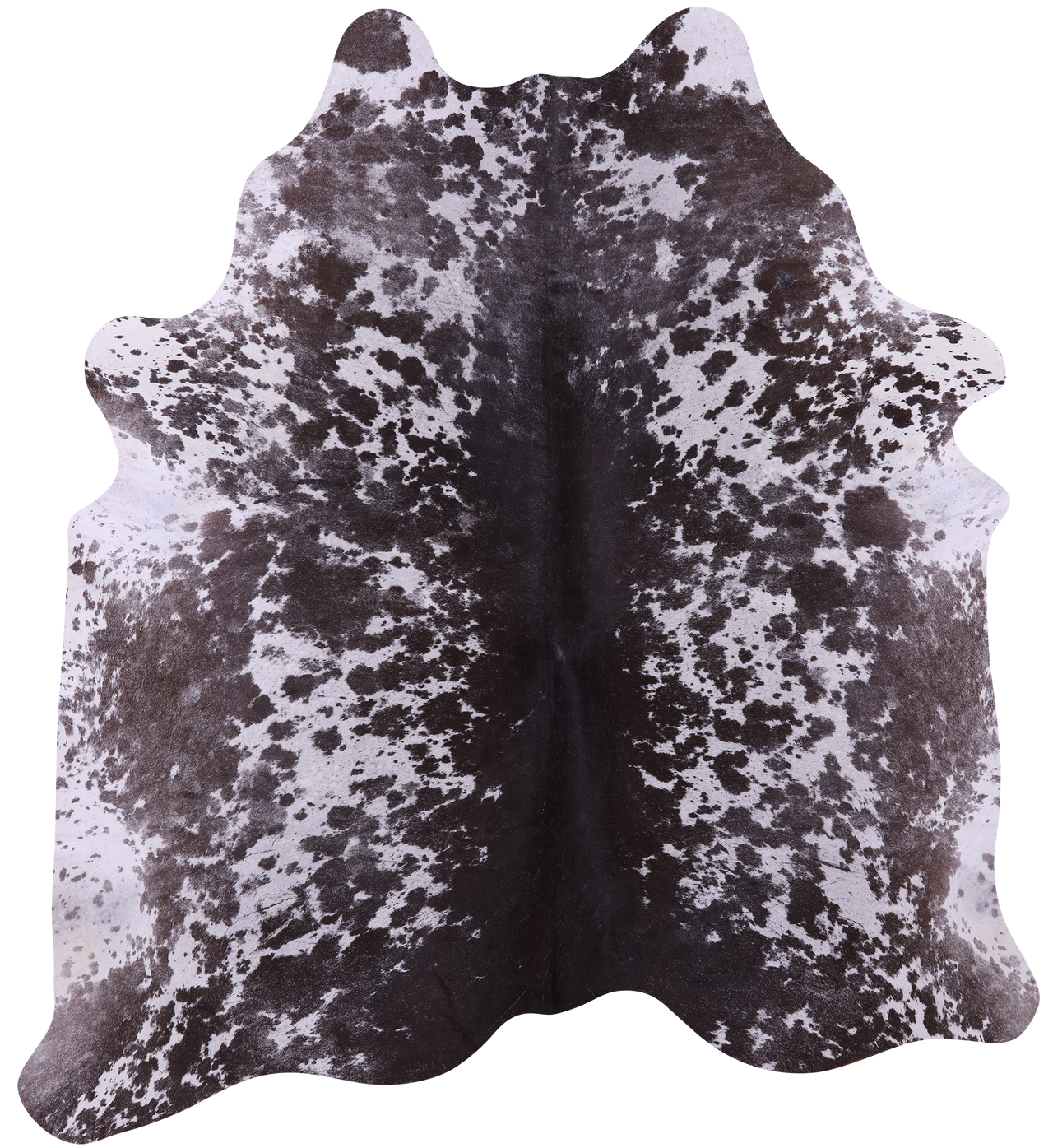 Brown Salt & Pepper Natural Cowhide Rug - X-Large 7' 4"H x 6' 6"W