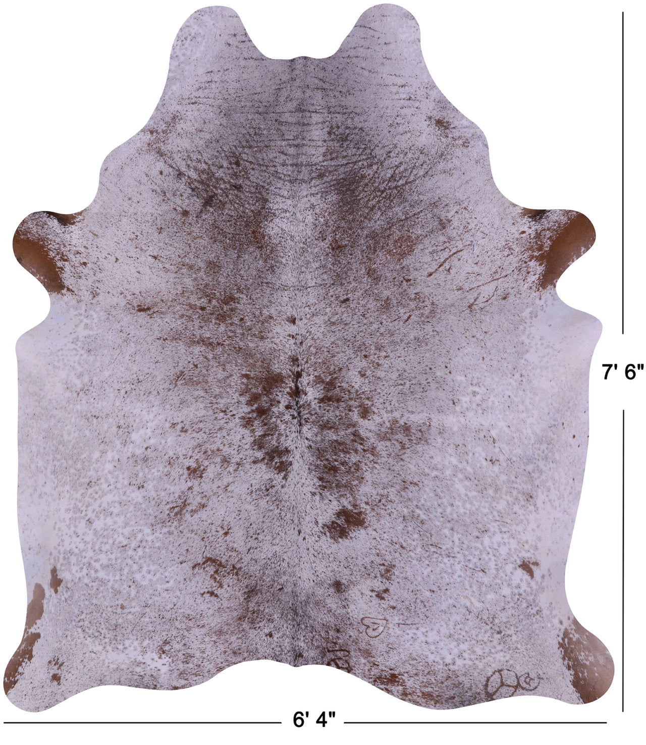Brown Salt & Pepper Natural Cowhide Rug - X-Large 7' 6"H x 6' 4"W