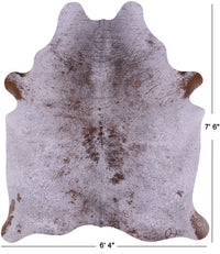Thumbnail for Brown Salt & Pepper Natural Cowhide Rug - X-Large 7' 6
