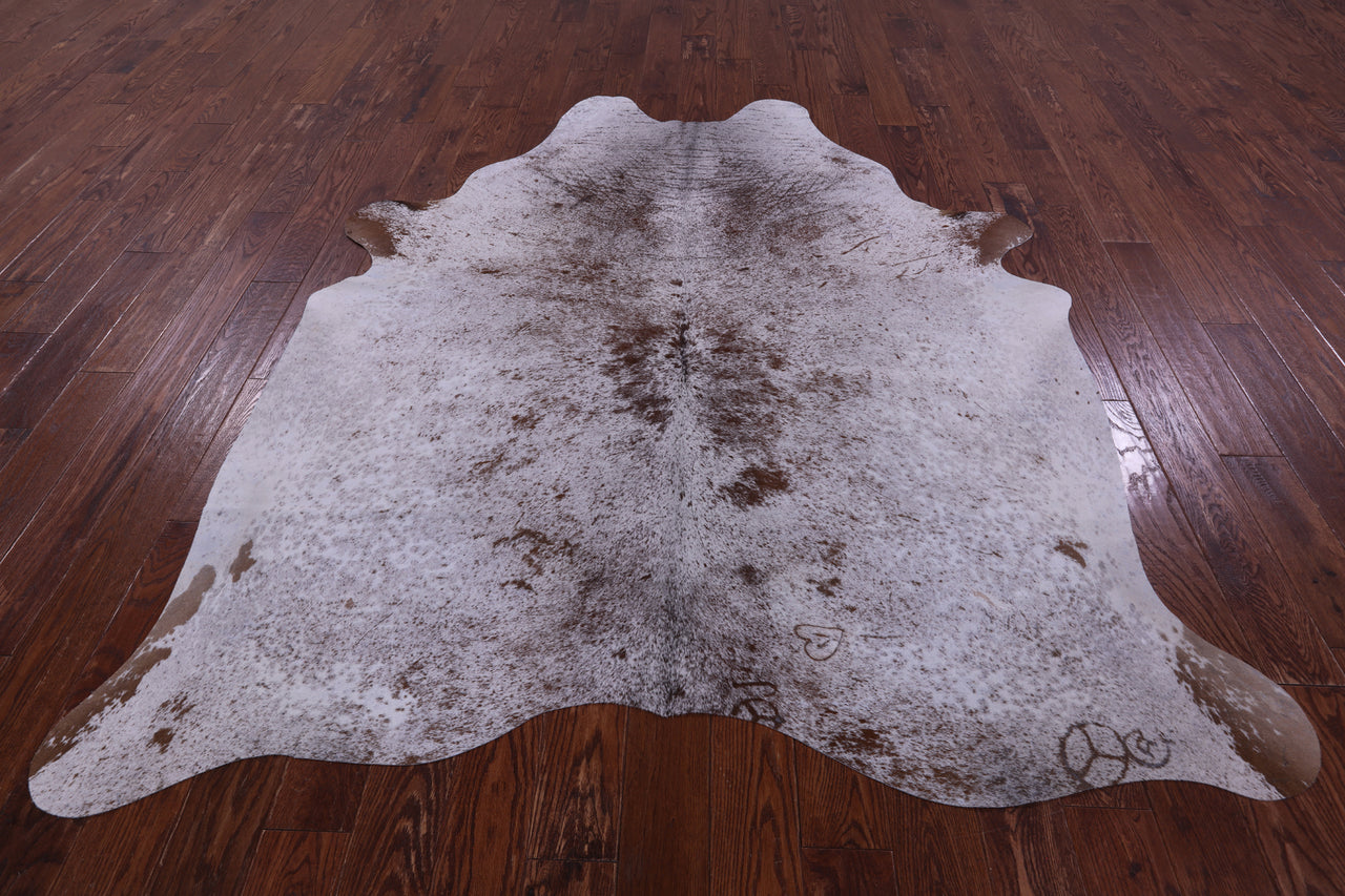 Brown Salt & Pepper Natural Cowhide Rug - X-Large 7' 6"H x 6' 4"W