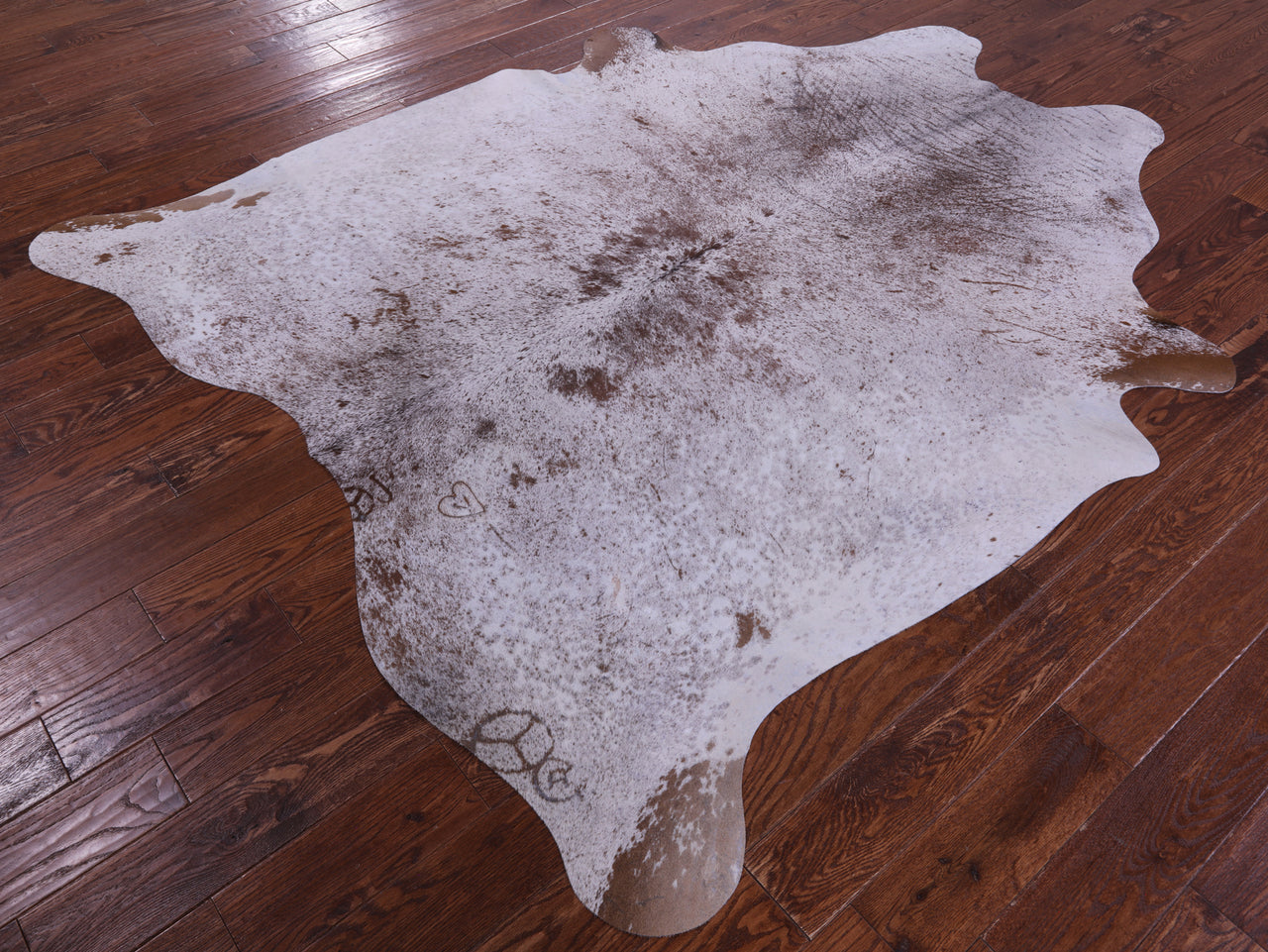 Brown Salt & Pepper Natural Cowhide Rug - X-Large 7' 6"H x 6' 4"W