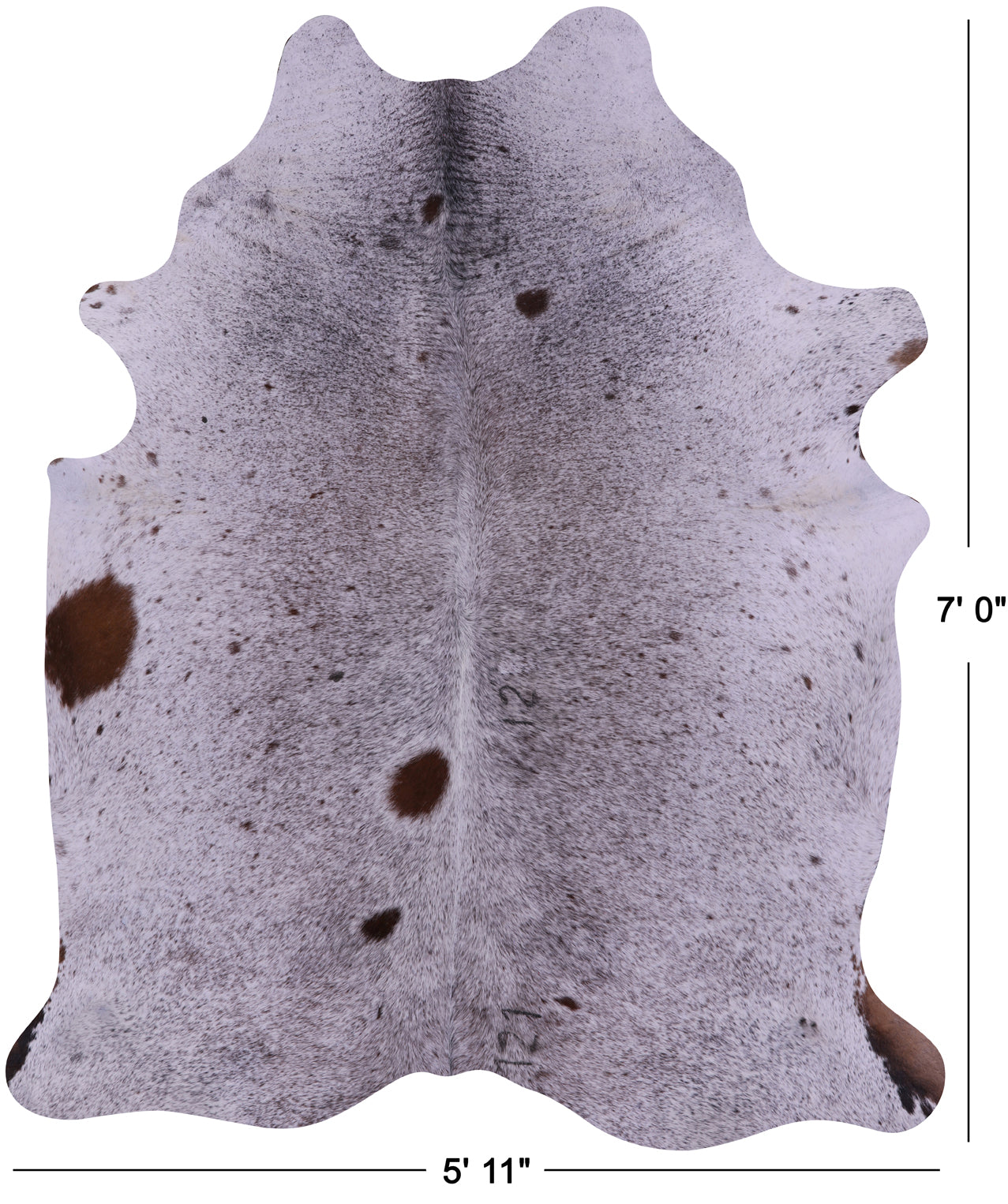 Brown Salt & Pepper Natural Cowhide Rug - X-Large 7' 0"H x 5' 11"W