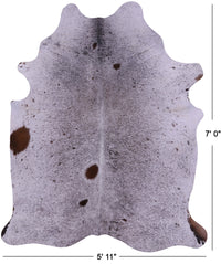 Thumbnail for Brown Salt & Pepper Natural Cowhide Rug - X-Large 7' 0