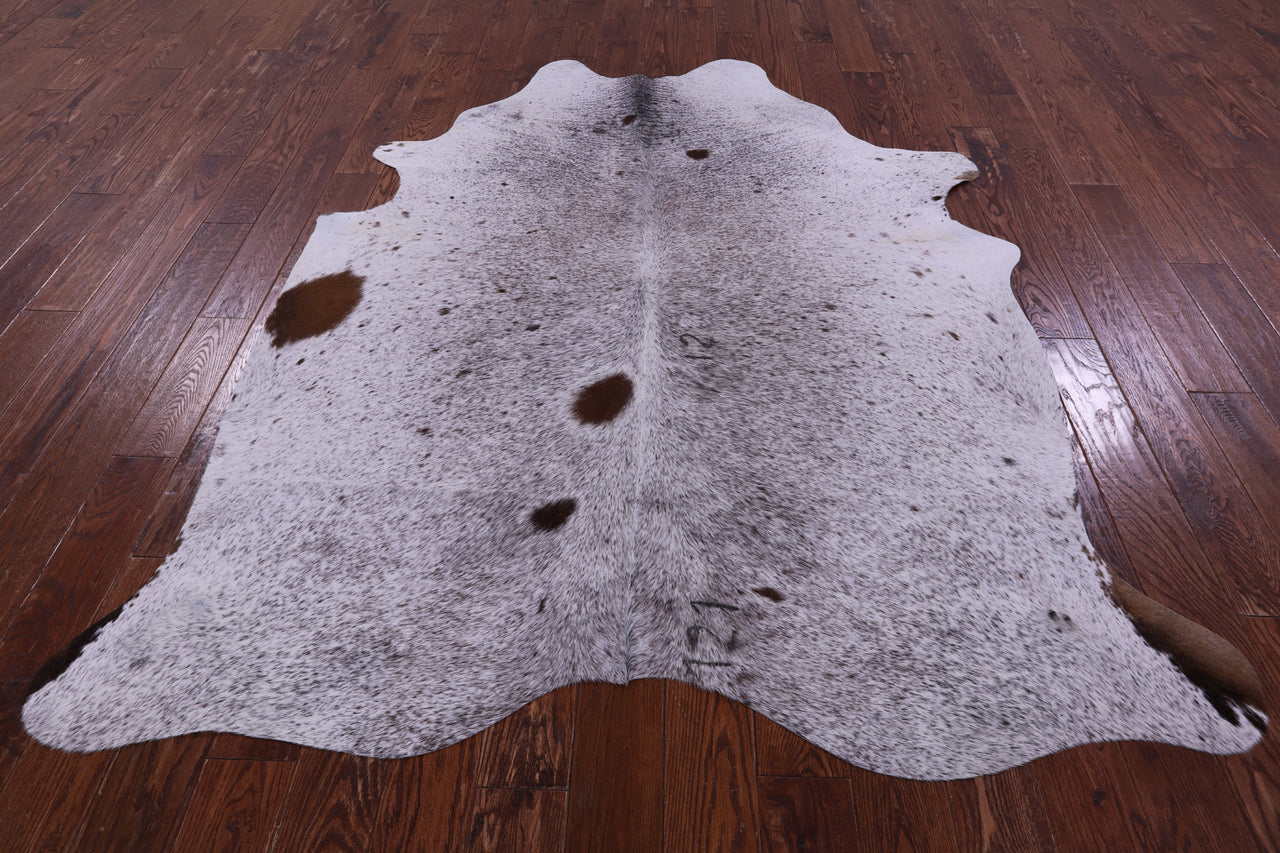 Brown Salt & Pepper Natural Cowhide Rug - X-Large 7' 0"H x 5' 11"W