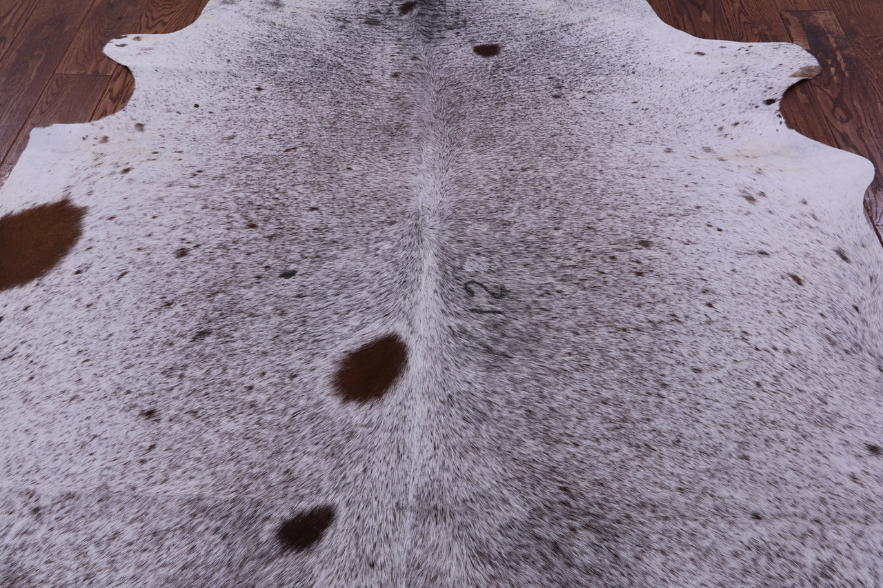 Brown Salt & Pepper Natural Cowhide Rug - X-Large 7' 0"H x 5' 11"W