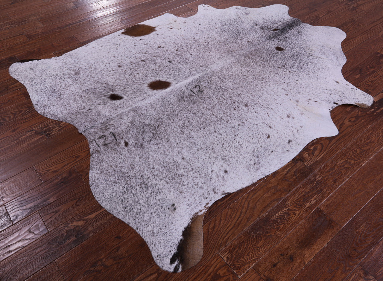 Brown Salt & Pepper Natural Cowhide Rug - X-Large 7' 0"H x 5' 11"W