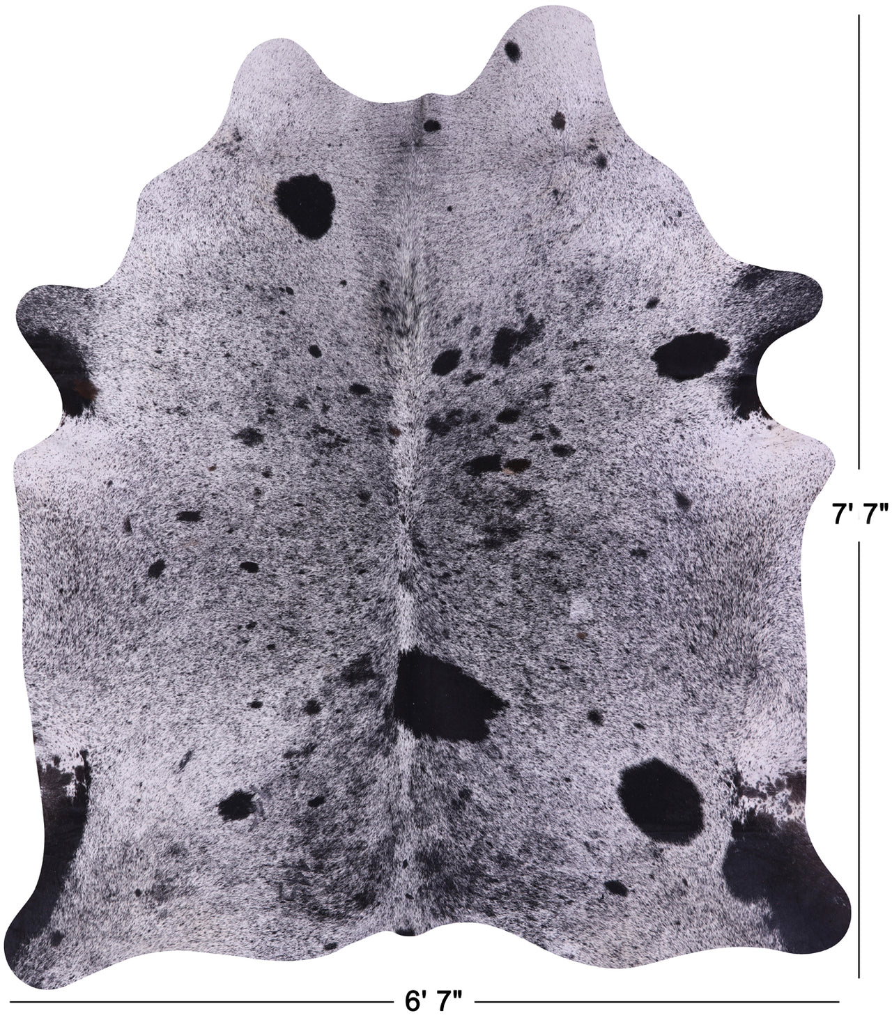 Black Salt & Pepper Natural Cowhide Rug - X-Large 7' 7"H x 6' 7"W