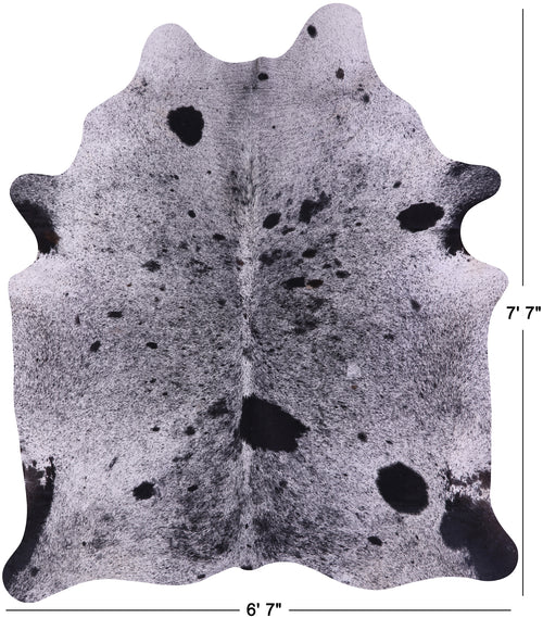 Black Salt & Pepper Natural Cowhide Rug - X-Large 7' 7