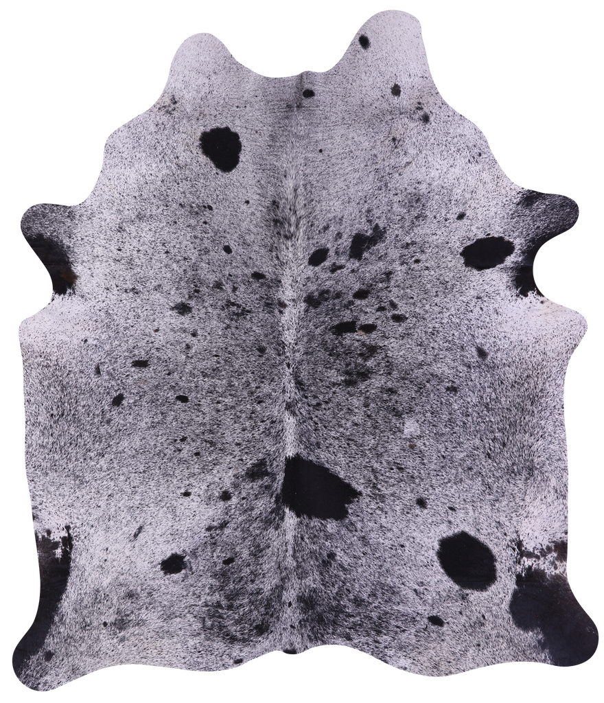 Black Salt & Pepper Natural Cowhide Rug - X-Large 7' 7"H x 6' 7"W