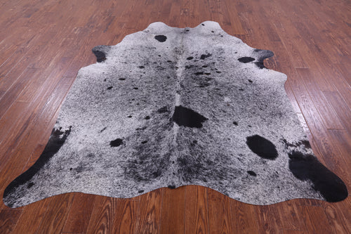 Black Salt & Pepper Natural Cowhide Rug - X-Large 7' 7