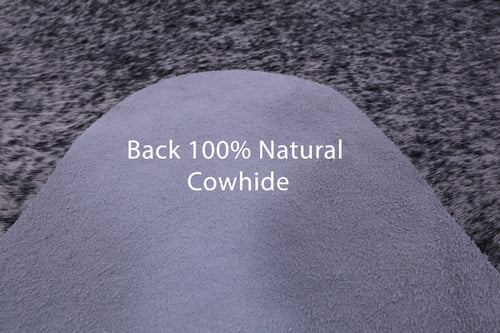 Black Salt & Pepper Natural Cowhide Rug - X-Large 7' 7