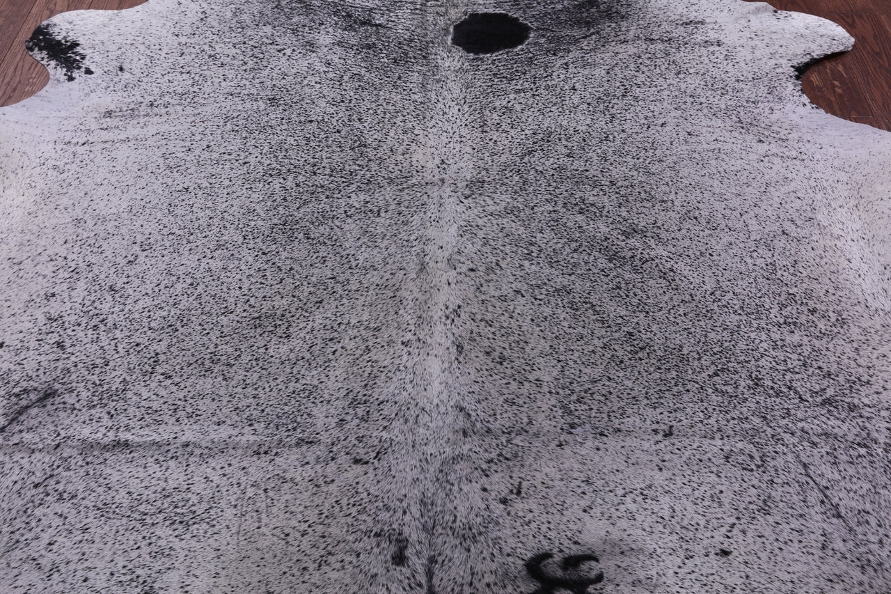 Black Salt & Pepper Natural Cowhide Rug - X-Large 7' 4"H x 6' 8"W