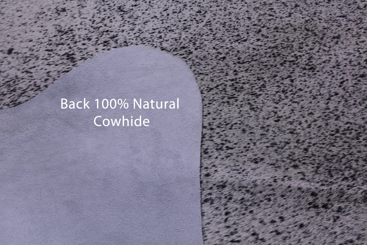 Black Salt & Pepper Natural Cowhide Rug - X-Large 7' 4"H x 6' 8"W