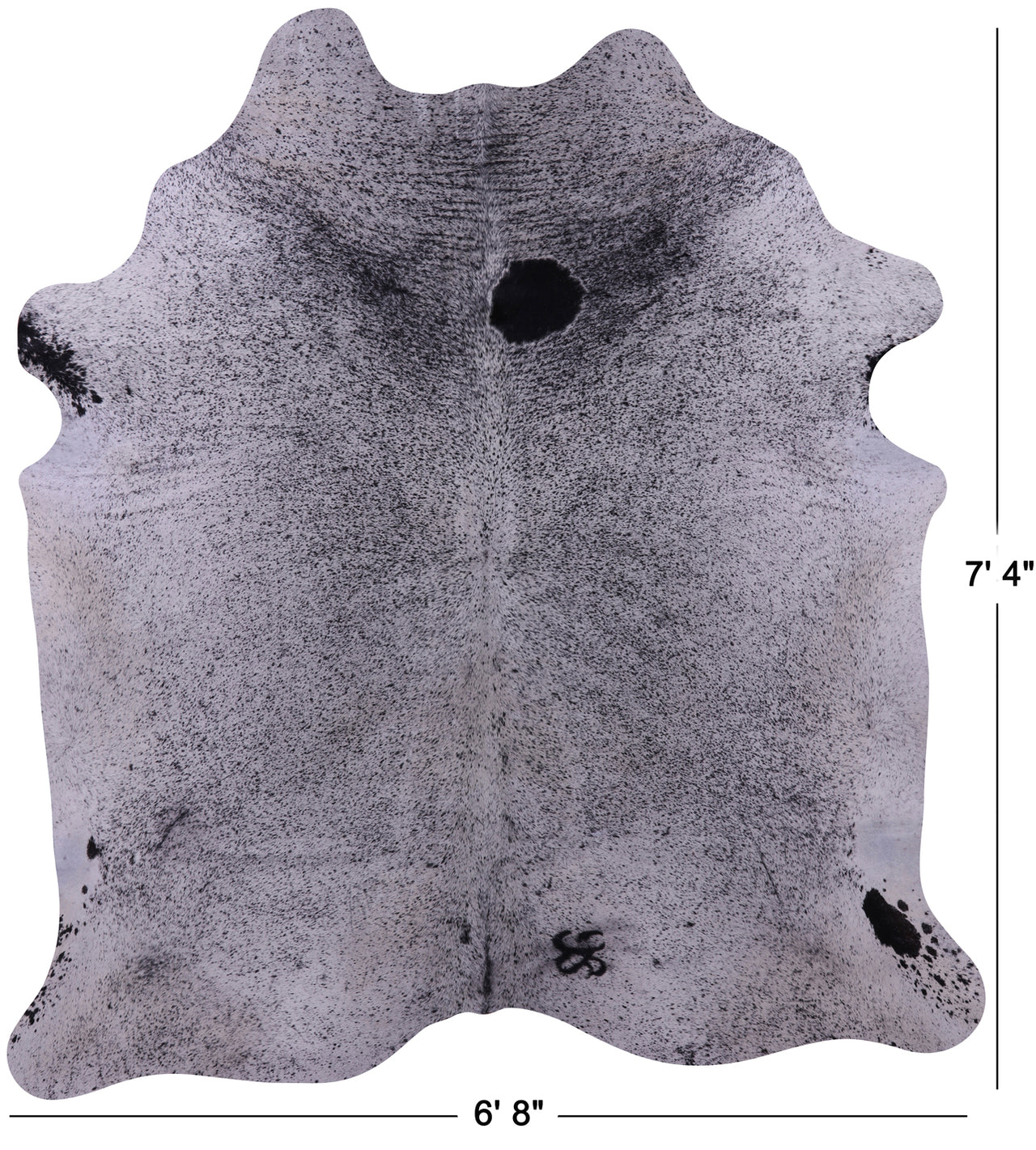 Black Salt & Pepper Natural Cowhide Rug - X-Large 7' 4"H x 6' 8"W