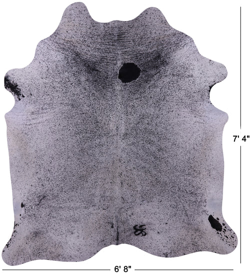 Black Salt & Pepper Natural Cowhide Rug - X-Large 7' 4
