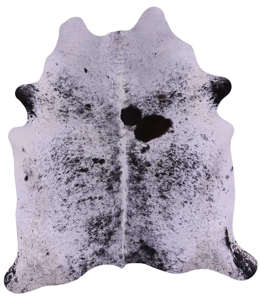 Black Salt & Pepper Natural Cowhide Rug - X-Large 7' 0"H x 6' 3"W