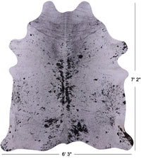 Thumbnail for Black Salt & Pepper Natural Cowhide Rug - X-Large 7' 2