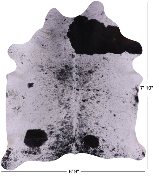Black Salt & Pepper Natural Cowhide Rug - XX-Large 7' 10