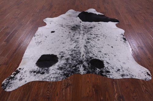 Black Salt & Pepper Natural Cowhide Rug - XX-Large 7' 10