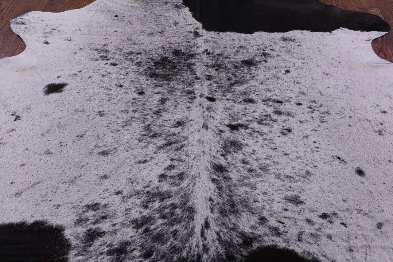 Black Salt & Pepper Natural Cowhide Rug - XX-Large 7' 10"H x 6' 9"W