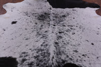 Thumbnail for Black Salt & Pepper Natural Cowhide Rug - XX-Large 7' 10