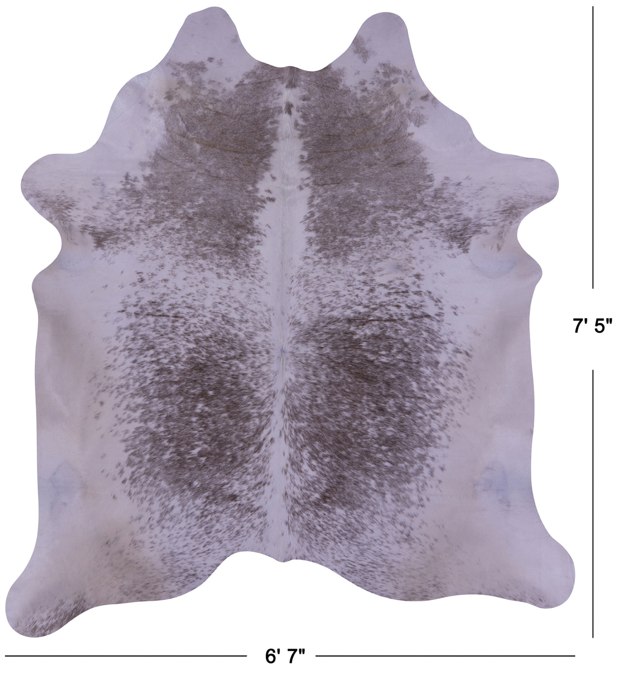 Brown Salt & Pepper Natural Cowhide Rug - X-Large 7' 5"H x 6' 7"W