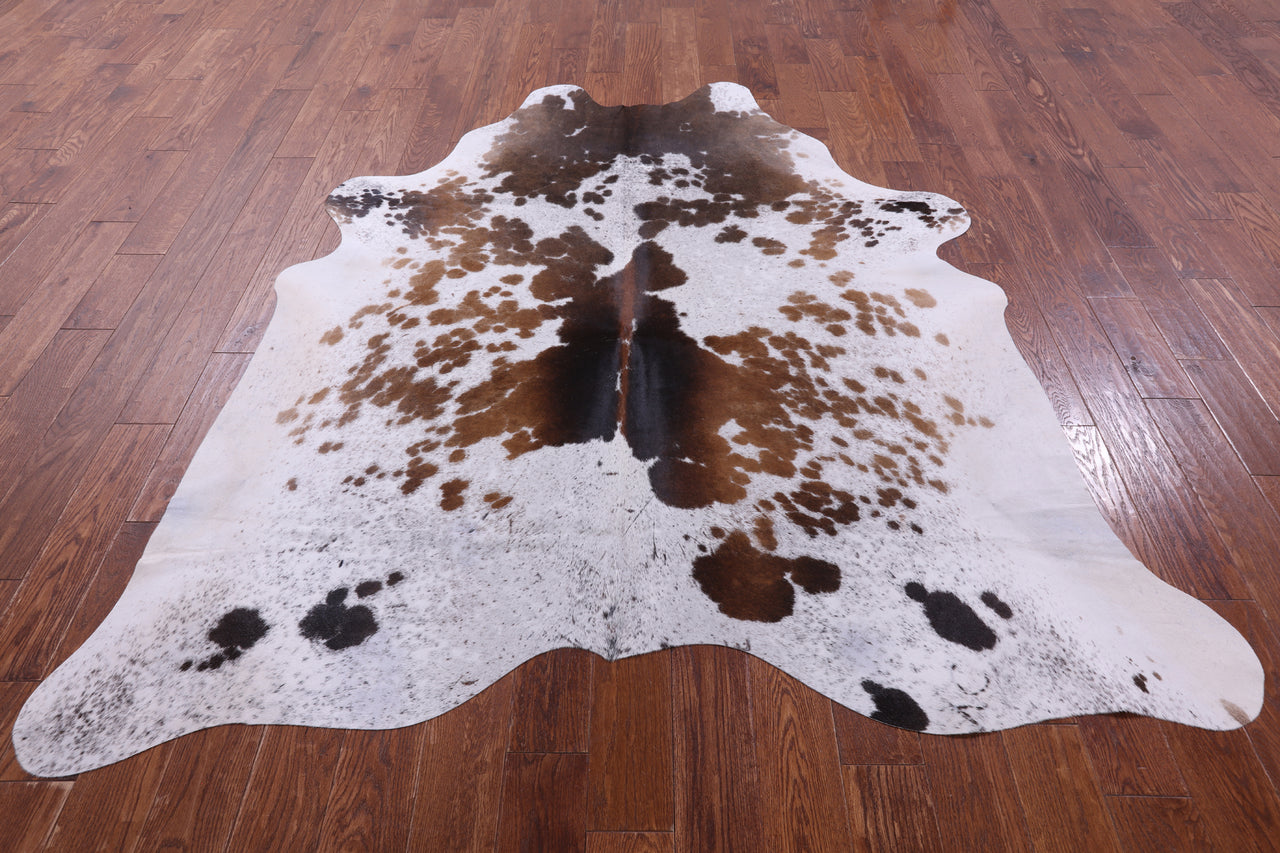 Brown Salt & Pepper Natural Cowhide Rug - X-Large 7' 4"H x 6' 6"W