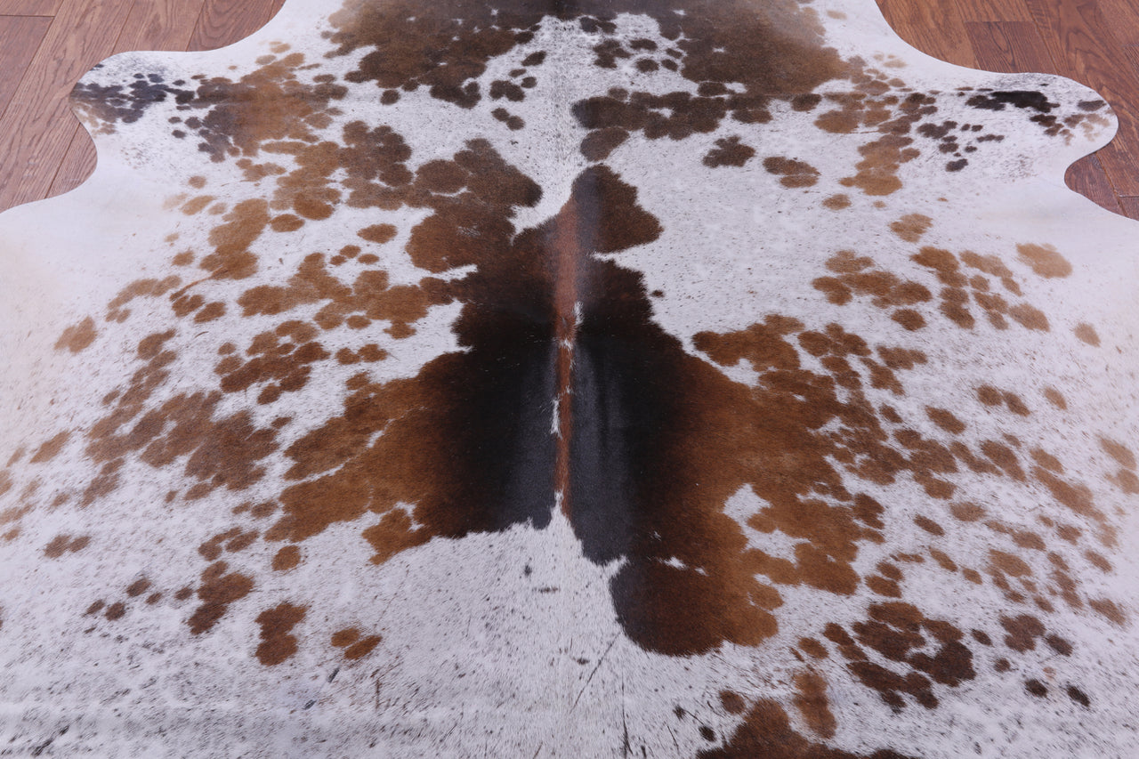 Brown Salt & Pepper Natural Cowhide Rug - X-Large 7' 4"H x 6' 6"W