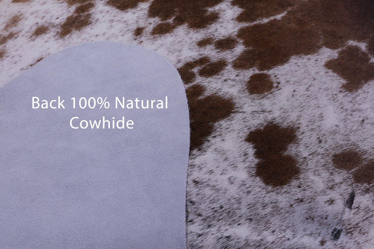 Brown Salt & Pepper Natural Cowhide Rug - X-Large 7' 4"H x 6' 6"W