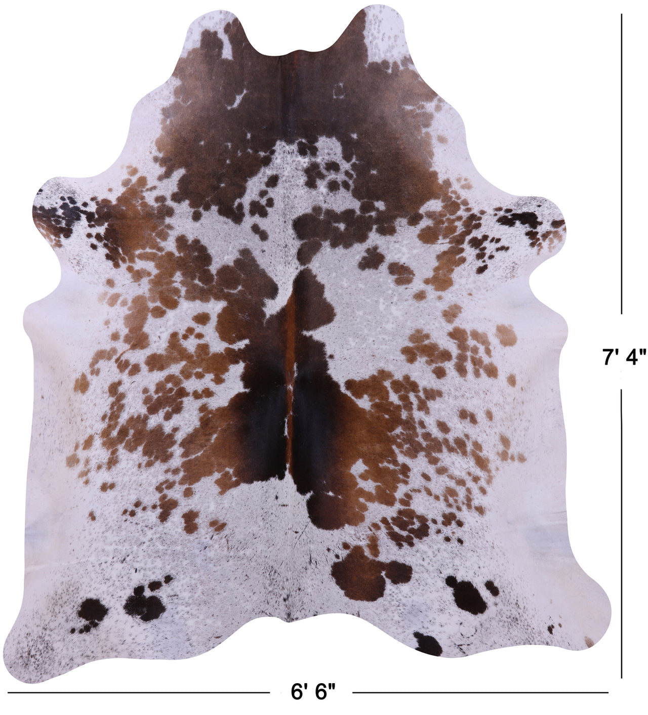 Brown Salt & Pepper Natural Cowhide Rug - X-Large 7' 4"H x 6' 6"W