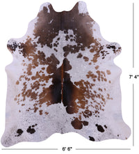 Thumbnail for Brown Salt & Pepper Natural Cowhide Rug - X-Large 7' 4