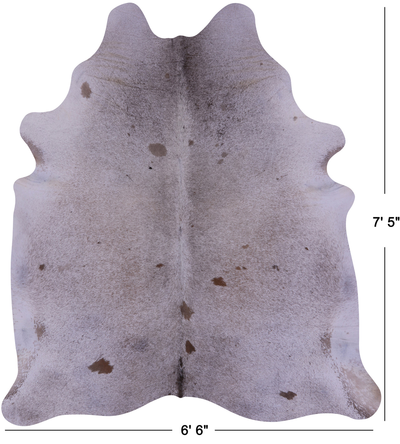 Brown Salt & Pepper Natural Cowhide Rug - X-Large 7' 5"H x 6' 6"W