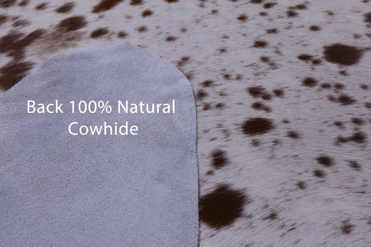 Brown Salt & Pepper Natural Cowhide Rug - X-Large 7' 1"H x 6' 10"W