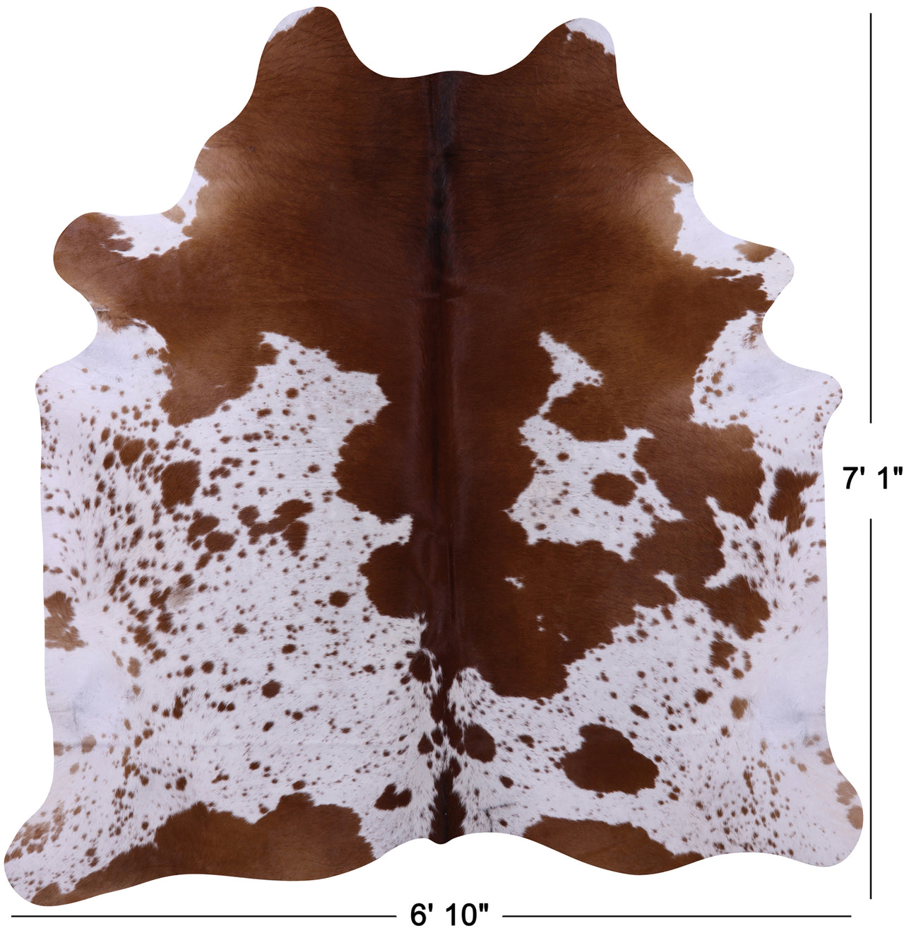 Brown Salt & Pepper Natural Cowhide Rug - X-Large 7' 1"H x 6' 10"W