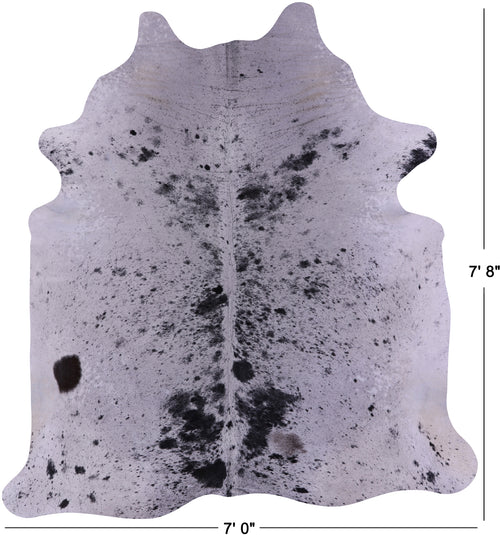 Black Salt & Pepper Natural Cowhide Rug - XX-Large 7' 8