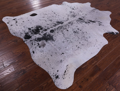 Black Salt & Pepper Natural Cowhide Rug - XX-Large 7' 8