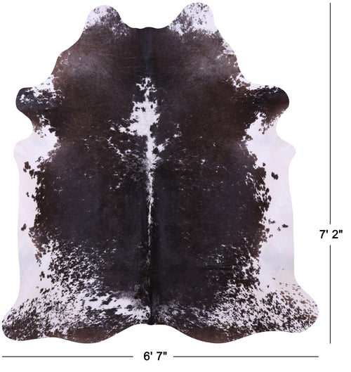 Brown Salt & Pepper Natural Cowhide Rug - X-Large 7' 2