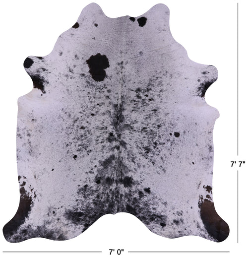 Black Salt & Pepper Natural Cowhide Rug - X-Large 7' 7