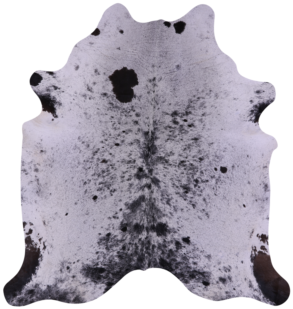 Black Salt & Pepper Natural Cowhide Rug - X-Large 7' 7"H x 7' 0"W