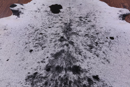 Black Salt & Pepper Natural Cowhide Rug - X-Large 7' 7