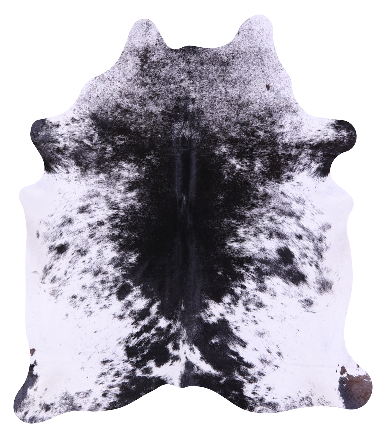 Black Salt & Pepper Natural Cowhide Rug - Large 6' 9"H x 6' 0"W